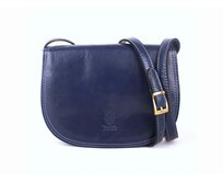 Tmavěmodrá středně velká kožená crossbody kabelka no. 49 modrá, kůže