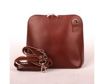 Hnědá malá kožená crossbody kabelka no. 55 hnědá, kůže