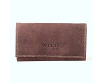 Velká tmavěhnědá kožená peněženka Wild Tiger až na 10 karet hnědá, kůže
