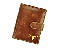 Tmavěhnědá kožená peněženka Wild Buffalo (RM-04L-BAW) + RFID tmavěhnědá, kůže