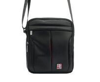 Dvouoddílová středně velká černá crossbody taška Nordee no. 120 černá, polyuretan