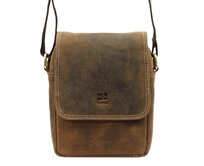 Malá/středně velká hnědá kožená crossbody taška Nordee 02 hnědá, kůže