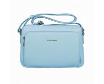 Tříoddílová středně velká světlemodrá crossbody kabelka David Jones 7429 světlemodrá, syntetická kůže