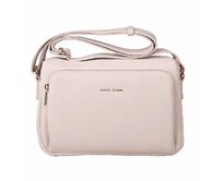 Tříoddílová středně velká světlerůžová crossbody kabelka David Jones 7429 světlerůžová, syntetická kůže