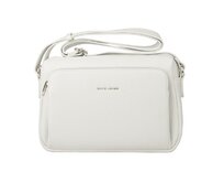 Tříoddílová středně velká kokosově bílá crossbody kabelka David Jones 7429 kokosová bílá, syntetická kůže