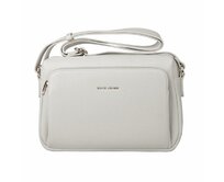 Tříoddílová středně velká mléčně mandlová crossbody kabelka David Jones 7429 mandlově mléčná, syntetická kůže