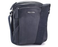 Pánská kožená modrá crossbody taška Polo Club no. 327 modrá, kůže