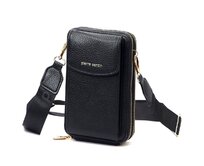 Malá černá crossbody kabelka s pouzdrem na mobil Pierre Cardin černá, koženka, polyuretan