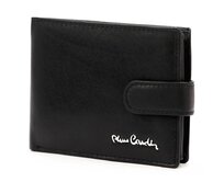 Kvalitní černá kožená peněženka Pierre Cardin YS601 324A s upínkou černá, kůže