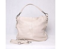 Kožená světlebéžová (jemná latté) kabelka na rameno i crossbody 7733 béžová, kůže