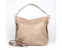 Kožená hnědá latté kabelka na rameno i crossbody 7733 hnědá, kůže