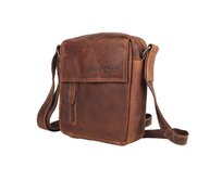 Malá hnědá kožená crossbody taška GreenWood no. 191051 hnědá, kůže