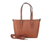 Hnědá elegantní pevná kabelka na rameno FLORA&amp;CO F9179 hnědá, syntetická kůže