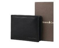 Luxusní černá hladká kožená peněženka Gianni Conti no. 020 černá, kůže