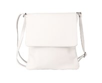 Bílá středně velká kožená crossbody kabelka no. 47 bílá, kůže
