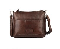 Malá tmavěhnědá kožená crossbody kabelka Gianni Conti no. 554 tmavěhnědá, kůže