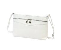 Středně velká kožená bílá crossbody kabelka Luka no. 65 bílá, kůže