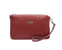 Malá tříoddílová kožená červená crossbody kabelka Mia More no. 42 červená, kůže