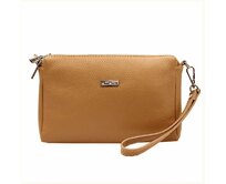 Malá tříoddílová kožená hnědá crossbody kabelka Mia More no. 42 hnědá, kůže