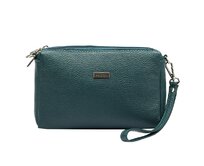 Malá tříoddílová kožená tyrkysová crossbody kabelka Mia More no. 42 tyrkysová, kůže