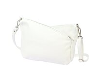 Střední tříoddílová kožená bílá crossbody kabelka Luka no. 51 bílá, kůže