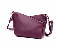 Střední tříoddílová kožená vínová crossbody kabelka Luka no. 51 vínová, kůže