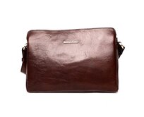 Luxusní tmavěhnědá dámská kožená crossbody kabelka Marta Ponti no. 205 hnědá, kůže