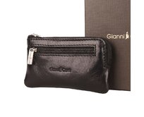 Luxusní kožená hladká černá klíčenka Gianni Conti no. 073 černá, kůže
