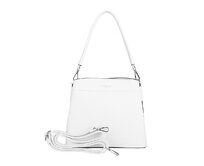 Středně velká bílá kabelka na rameno i crossbody Flora 8515 bílá, syntetická kůže