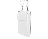 Malá bílá crossbody kabelka (pouzdro na mobil a peněženka) Flora no. 60 bílá, koženka, polyuretan