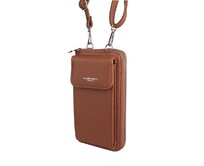Malá hnědá crossbody kabelka (pouzdro na mobil a peněženka) Flora no. 60 hnědá, koženka, polyuretan