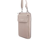Malá béžová crossbody kabelka (pouzdro na mobil a peněženka) Flora no. 60 béžová, koženka, polyuretan