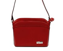 Červená malá kožená crossbody kabelka Mia More no. 009 červená, kůže