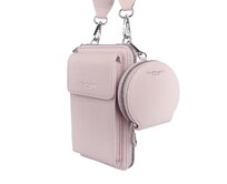 Malá růžová crossbody kabelka (pouzdro na mobil a peněženka) Flora no. 50 růžová, koženka, polyuretan