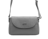 Malá kožená šedá crossbody kabelka Mia More no. 018 šedá, kůže