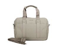 Dvouoddílová šedo-hnědá taška do ruky David Jones CM7720 na notebook šedo-hnědá, syntetická kůže, látka