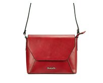 Tmavěčervená kožená crossbody kabelka Patrizia Piu no. 04 červená, kůže