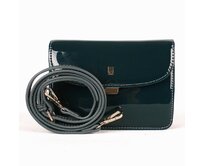 Pětioddílová malá pevná lesklá tmavězelená crossbody kabelka David Jones CM4024 zelená, syntetická kůže