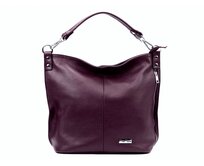 Velká kožená tmavá bordó kabelka na rameno i crossbody MiaMore no. 053 tmavá bordó, kůže