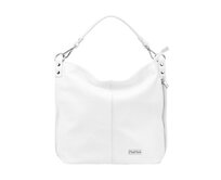 Velká kožená bílá kabelka na rameno i crossbody MiaMore no. 053 bílá, kůže