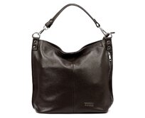 Velká kožená tmavěhnědá kabelka na rameno i crossbody MiaMore no. 053 tmavězelená, kůže