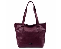 Velká tmavěvínová kožená kabelka na rameno/do ruky MiaMore no. 58 tmavěvínová, kůže