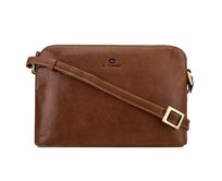 Malá kožená hnědá hladká crossbody kabelka El Forrest hnědá, kůže