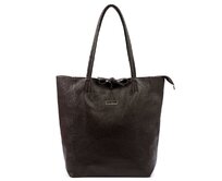 Velká tmavěhnědá kožená kabelka na rameno/do ruky MiaMore no. 014 tmavěhnědá, kůže