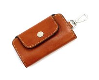 Pevná kožená hnědá klíčenka Florence 02 hnědá, kůže