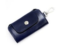 Pevná kožená tmavěmodrá klíčenka Florence 02 tmavěmodrá, kůže