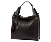 Velká tmavěhnědá kožená kabelka na rameno Gregorio no. 25 tmavěhnědá, kůže