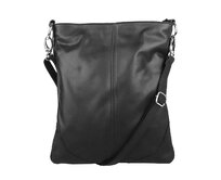 Střední/velká černá kožená crossbody kabelka Vera Pelle no. 5509 NEW černá, kůže