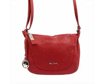 Střední velká kožená červená crossbody kabelka Pierre Cardin no. 21 červená, kůže