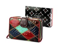Tříoddílová vícebarevná kožená peněženka FLACCO no. 220 vícebarevná, kůže